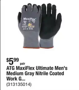 The Home Depot ATG MaxiFlex Ultimate Men's Medium Gray Nitrile Coated Work Gloves with Touchscreen Capability offer