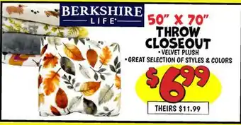 Ollie's 50 X 70 THROW CLOSEOUT offer