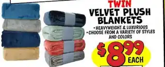 Ollie's TWIN VELVET PLUSH BLANKETS offer