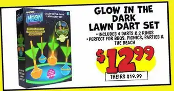Ollie's GLOW IN THE NEON LAWN DART SET offer
