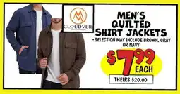Ollie's MEN'S QUILTED SHIRT JACKETS offer