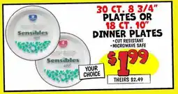 Ollie's 30 ст. 8 3/4 PLATES OR 18 ст. 10 Sensibles DINNER PLATES offer