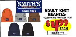 Ollie's SMITH'S ADULT KNIT BEANIES offer