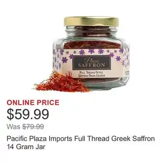 Costco Pacific Plaza Imports Full Thread Greek Saffron 14 Gram Jar offer