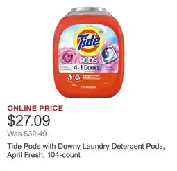Costco Tide Pods with Downy Laundry Detergent Pods, April Fresh, 104-count offer