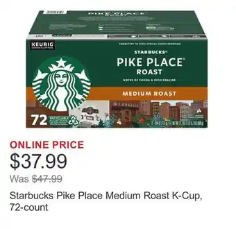 Costco Starbucks Pike Place Medium Roast K-Cup, 72-count offer