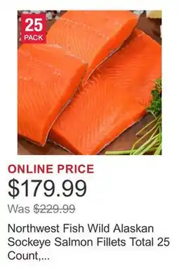 Costco Northwest Fish Wild Alaskan Sockeye Salmon Fillets Total 25 Count, 1 Case Totaling 10 Lbs offer