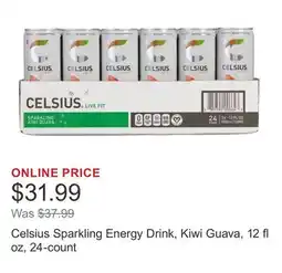 Costco Celsius Sparkling Energy Drink, Kiwi Guava, 12 fl oz, 24-count offer