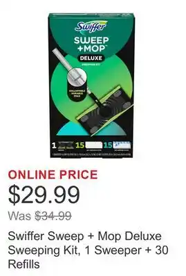 Costco Swiffer Sweep + Mop Deluxe Sweeping Kit, 1 Sweeper + 30 Refills offer