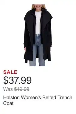 Costco Halston Women's Belted Trench Coat offer
