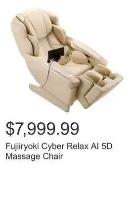 Costco Fujiiryoki Cyber Relax AI 5D Massage Chair offer
