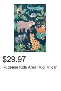 Costco Rugease Kids Area Rug, 4' x 6' offer
