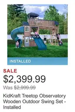 Costco KidKraft Treetop Observatory Wooden Outdoor Swing Set - Installed offer