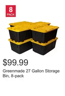Costco Greenmade 27 Gallon Storage Bin, 8-pack offer
