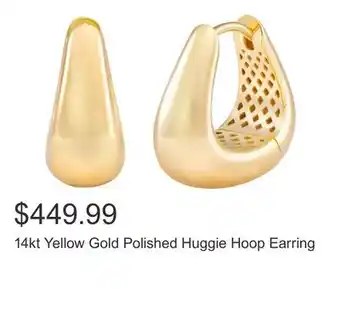 Costco 14kt Yellow Gold Polished Huggie Hoop Earring offer