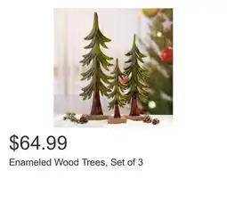 Costco Enameled Wood Trees, Set of 3 offer
