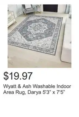 Costco Wyatt & Ash Washable Indoor Area Rug, Darya 5'3 x 7'5 offer