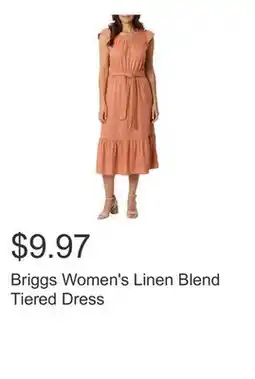 Costco Briggs Women's Linen Blend Tiered Dress offer