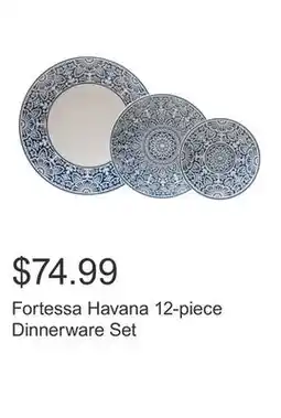Costco Fortessa Havana 12-piece Dinnerware Set offer