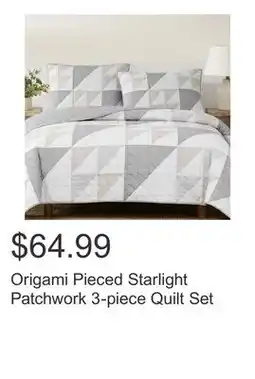 Costco Origami Pieced Starlight Patchwork 3-piece Quilt Set offer