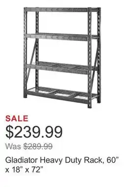 Costco Gladiator Heavy Duty Rack, 60 x 18 x 72 offer