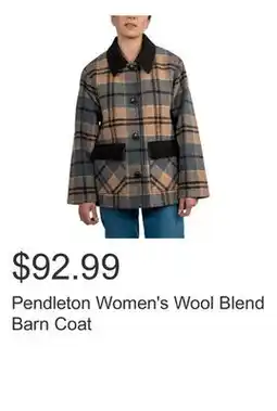 Costco Pendleton Women's Wool Blend Barn Coat offer