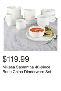 Costco Mikasa Samantha 40-piece Bone China Dinnerware Set offer