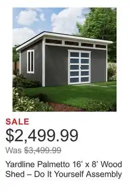 Costco Yardline Palmetto 16' x 8' Wood Shed – Do It Yourself Assembly offer