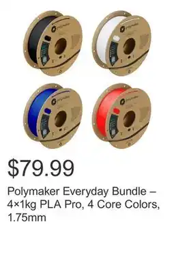 Costco Polymaker Everyday Bundle – 4×1kg PLA Pro, 4 Core Colors, 1.75mm offer