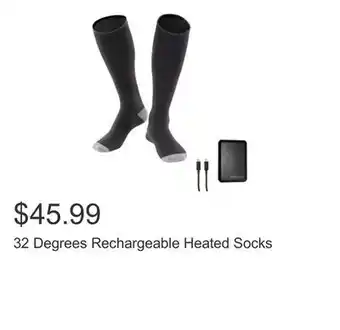 Costco 32 Degrees Rechargeable Heated Socks offer