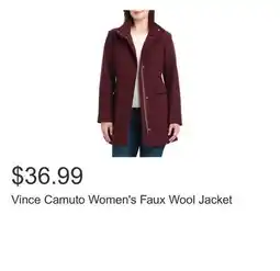 Costco Vince Camuto Women's Faux Wool Jacket offer