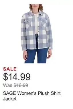 Costco SAGE Women's Plush Shirt Jacket offer