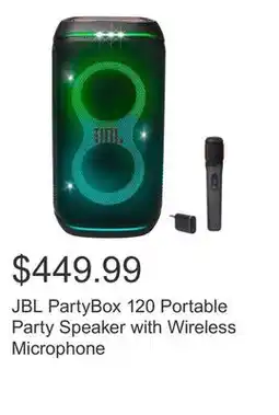 Costco JBL PartyBox 120 Portable Party Speaker with Wireless Microphone offer