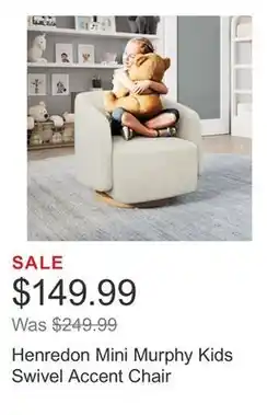 Costco Henredon Mini Murphy Kids Swivel Accent Chair offer
