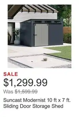Costco Suncast Modernist 10 ft x 7 ft. Sliding Door Storage Shed offer