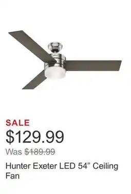 Costco Hunter Exeter LED 54 Ceiling Fan offer