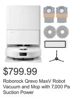 Costco Roborock Qrevo MaxV Robot Vacuum and Mop with 7,000 Pa Suction Power offer