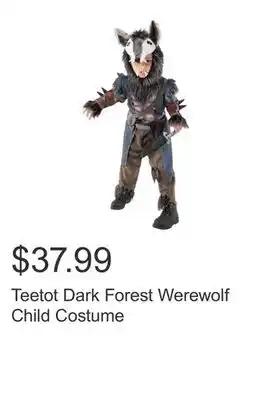 Costco Teetot Dark Forest Werewolf Child Costume offer