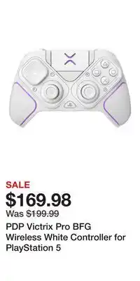 Game Stop PDP Victrix Pro BFG Wireless White Controller for PlayStation 5 offer