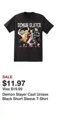 Game Stop Demon Slayer Cast Unisex Black Short Sleeve T-Shirt offer