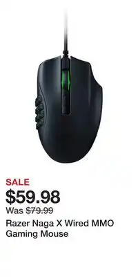 Game Stop Razer Naga X Wired MMO Gaming Mouse offer