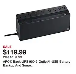 Office Depot APC Back-UPS 900 9-Outlet/1-USB Battery Backup And Surge Protector, BVN900M1, Black offer