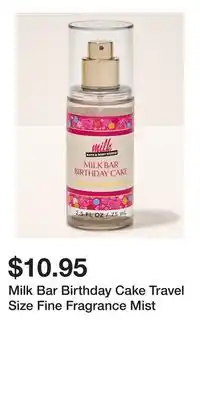 Bath & Body Works Milk Bar Birthday Cake Travel Size Fine Fragrance Mist offer