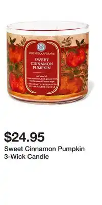 Bath & Body Works Sweet Cinnamon Pumpkin 3-Wick Candle offer
