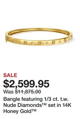 Belk Bangle featuring 1/3 ct. t.w. Nude Diamonds set in 14K Honey Gold offer