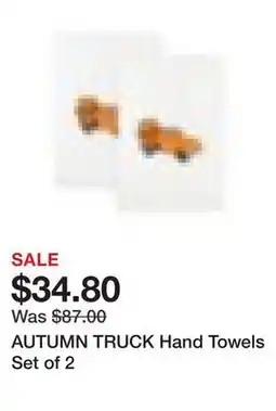 Belk AUTUMN TRUCK Hand Towels Set of 2 offer