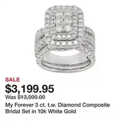 Belk My Forever 3 ct. t.w. Diamond Composite Bridal Set in 10k White Gold offer