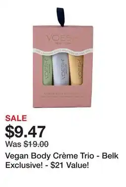 Belk Vegan Body Crème Trio - Belk Exclusive! - $21 Value! offer