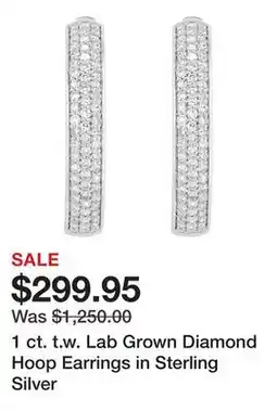 Belk 1 ct. t.w. Lab Grown Diamond Hoop Earrings in Sterling Silver offer