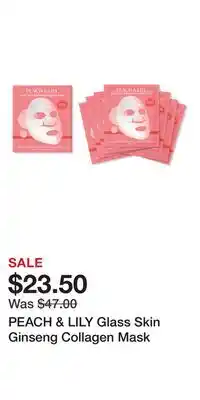 Ulta Beauty PEACH & LILY Glass Skin Ginseng Collagen Mask offer
